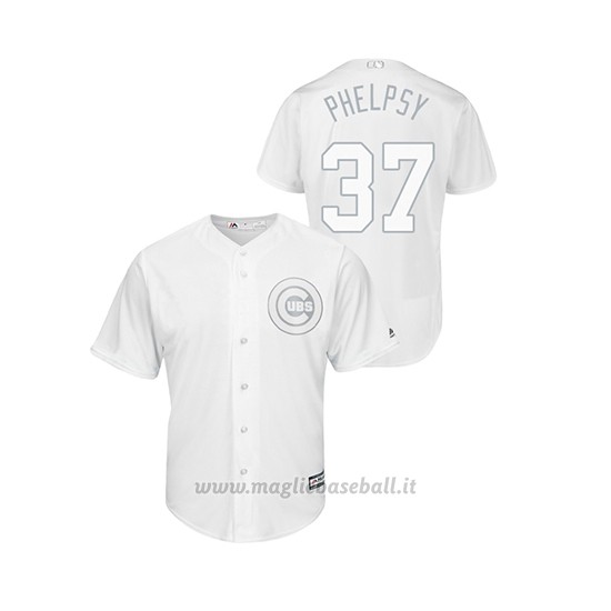 Maglia Baseball Uomo Chicago Cubs David Phelps 2019 Players Weekend Phelpsy Replica Bianco